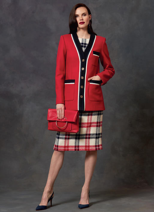 V1643 Misses'/Misses' Petite Jacket, Dress and Skirt (size: 6-8-10-12-14)