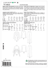 V1663 Misses' Jacket, Top & Pants (size: XS-S-M)