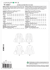 V1667 Misses Jacket (size: 6-8-10-12-14)