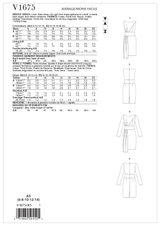 V1675 Misses' Dress (size: 14-16-18-20-22)