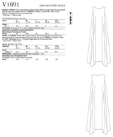 V1691 Misses' Dress (size: S-M-L-XL-XXL)