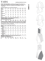 V1694 Misses' Tunic & Dress (size: 16-18-20-22-24)