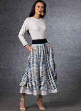 V1705 Misses' Top & Skirt (size: A-B-C-D-E-F-G-H-I-J)