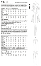V1716 Misses' Blazer, Belt & Pants (size: 16-18-20-22-24)