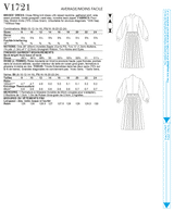 V1721 Misses' Dress (size: 8-10-12-14-16)