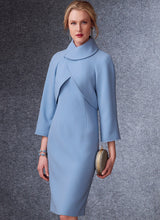 V1736 Misses' Lined Raglan-Sleeve Jacket and Funnel-Neck Dress