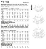 V1740 Misses' Skirt (size: 6-8-10-12-14)
