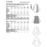 V1784 Misses' Shirts (size: L-XL-XXL)