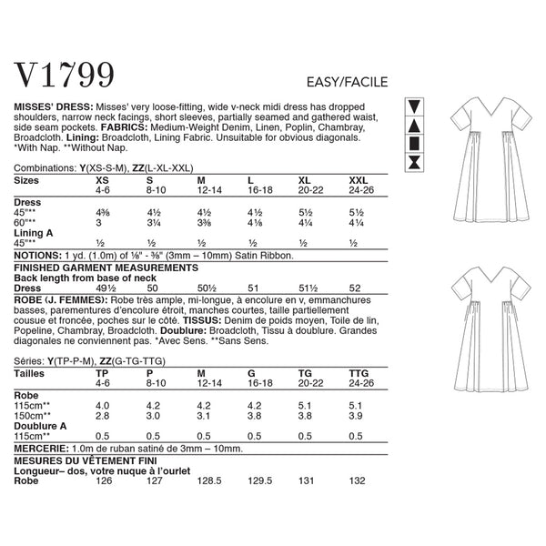 V1799 Robe pour femme Rachel Comey (XS-S-M)