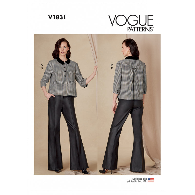 V1831 Petite Veste et Pantalon Femme et Femme (8-10-12-14-16)