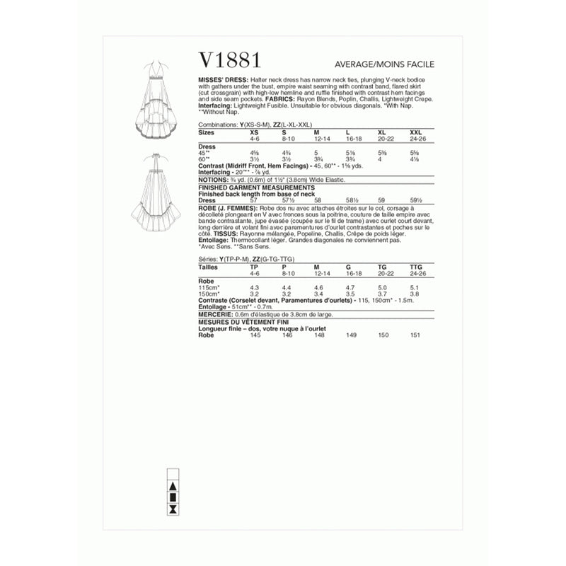 V1881 Misses' Dress by Júlio César (L-XL-XXL)