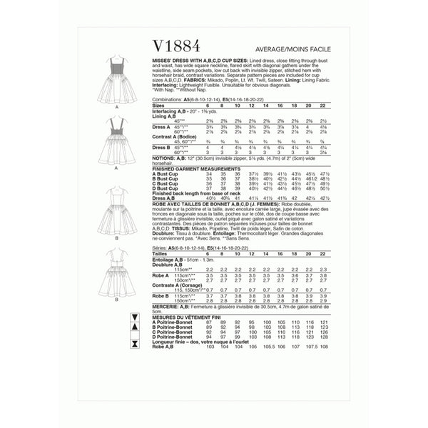 V1884 Misses' Dress