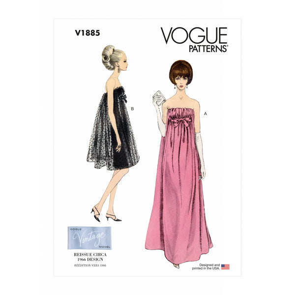 V1885 Misses' Vintage Special Occasion Dress (16-18-20-22-24)