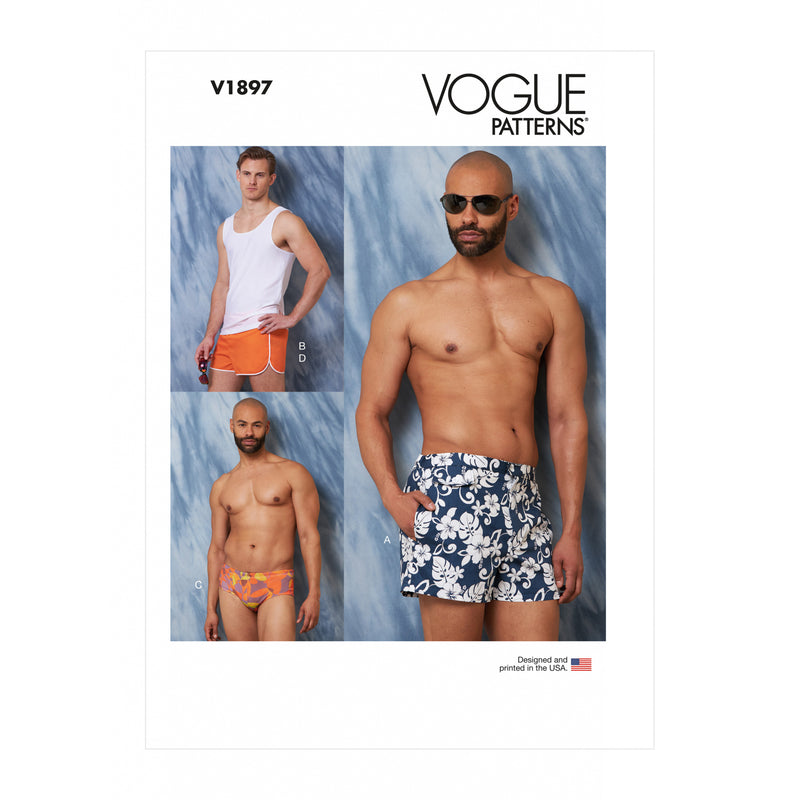 V1897 Men's Swimsuits and Tank Top (S-M-L)