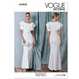 V1919 Misses' Full Length Dress with Belt by Badgley Mischka (8-10-12-14-16)