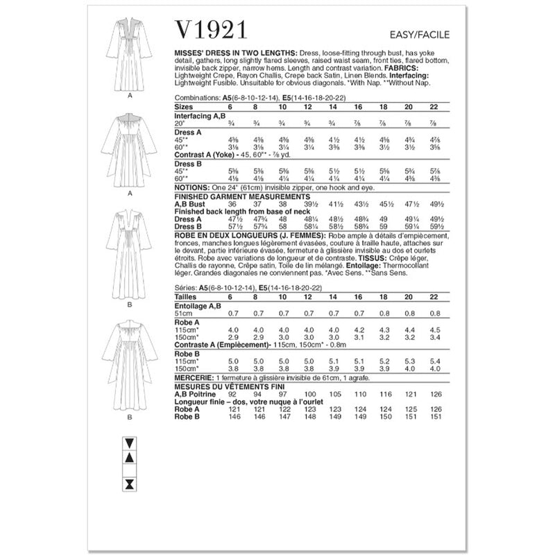 V1921 Misses' Dress in Two Lengths