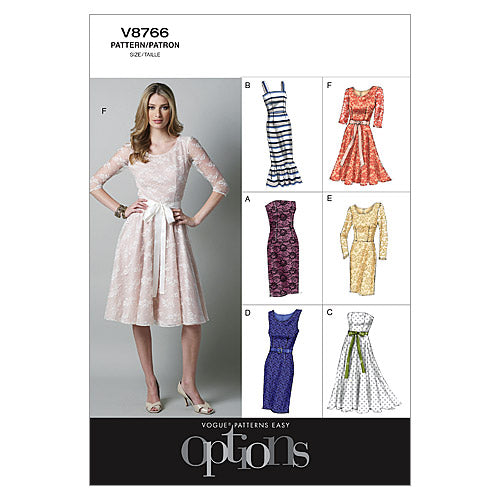 V8766 Misses'/Misses' Petite Dress - Misses (Size: AA (6-8-10-12))
