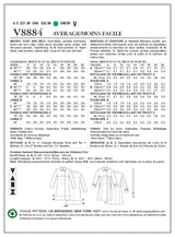 V8884 Manteau et ceinture - Jeunes femmes (Grandeur : 6-8-10-12-14)