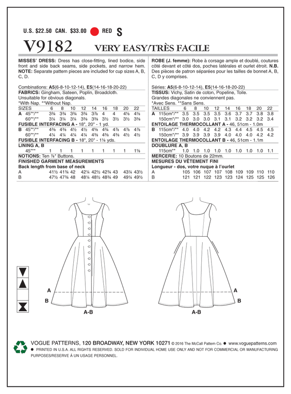 V9182 Misses' Button-Down, Flared-Skirt Dresses