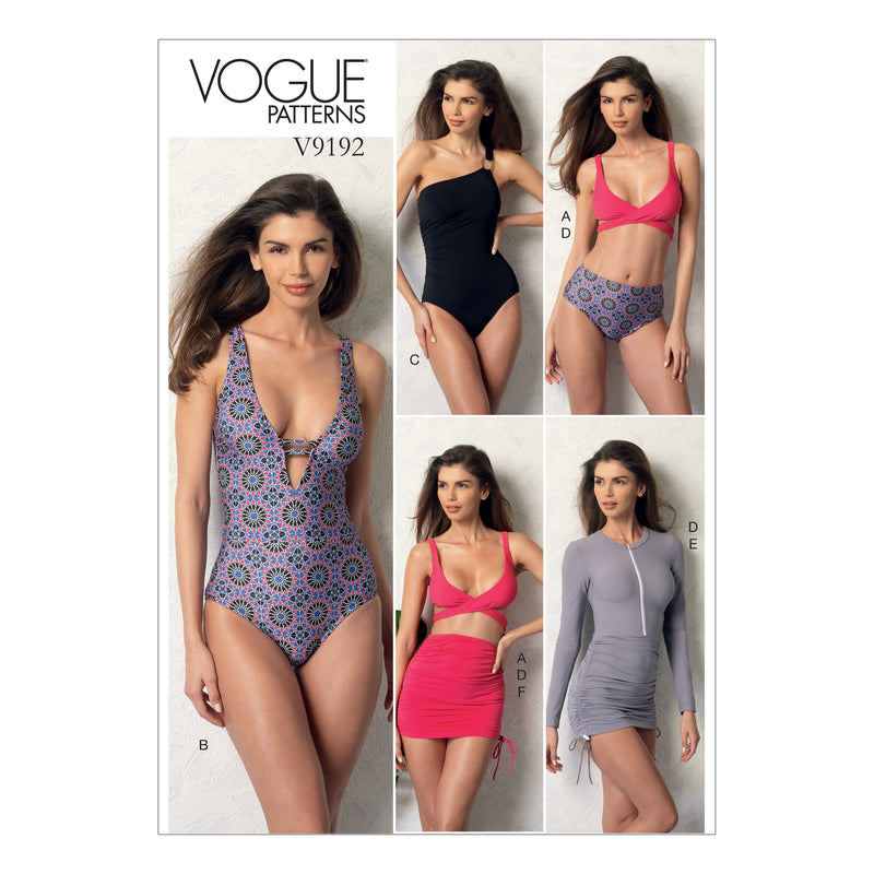 V9192 Misses' Wrap-Top Bikini, One-Piece Swimsuits, and Cover-Ups (siz –  Fabricville