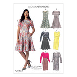 V9202 Misses' Dresses with Flared or Straight Skirt Options