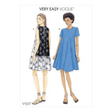 V9237 Misses' A-Line, Back-Ruffle Dresses (size: 4-6-8-10-12-14)