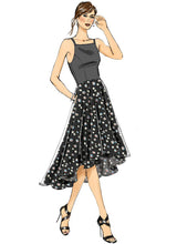 V9252 Misses' Princess Seam High-Low Dresses with Pockets