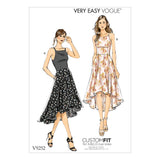 V9252 Misses' Princess Seam High-Low Dresses with Pockets (size: 14-16-18-20-22)
