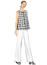 V9258 Misses' Sleeveless Tops with Pull-On Pants (size: 16-18-20-22-24)