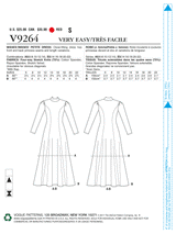 V9264 Robes ajustées et évasées en tricot pour Jeune Femme / Petite Jeune Femme (grandeur: 6-8-10-12-14)