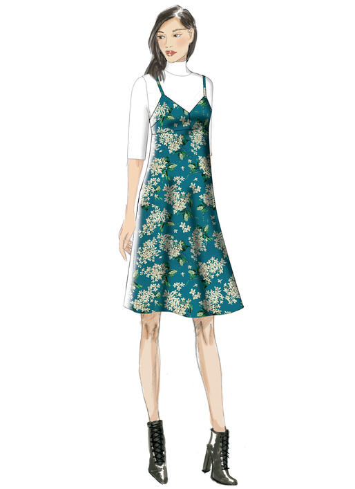 V9278 Misses' Slip-Style Dress with Back Zipper (size: 6-8-10-12-14)