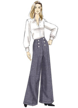 V9282 Pantalon à taille haute avec détail de boutons pour Jeune Femme (grandeur: Toutes les tailles dans la même pochette)