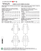 V9325 Robes pour Jeune Femme (grandeur: 6-8-10-12-14)