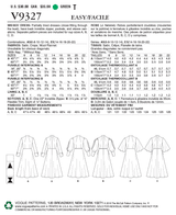 V9327 Misses' Dress (size: 6-8-10-12-14)
