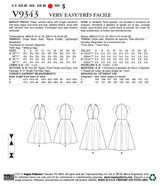 V9343 Misses' Dress (size: 6-8-10-12-14)
