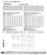 V9345 Misses' Dress (size: 14-16-18-20-22)