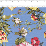 AUDREY Polyester Silk Coordinate - Florals - Blue