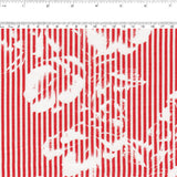 AUDREY Polyester Silk Coordinate - Stripes / Florals - Red