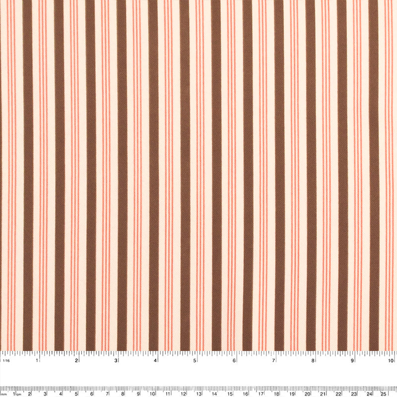 ARISTOCRAT Stretch Polyester - Stripes - Brown