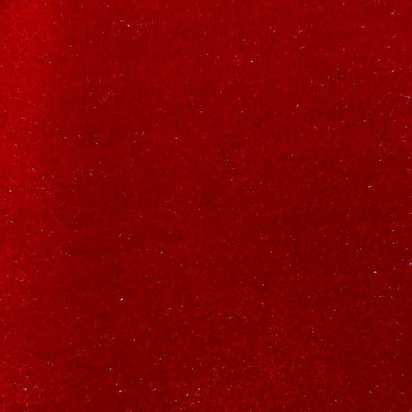 6 x 6 Fashion Fabric Swatch - Stretch Velvet 4-Way - Red