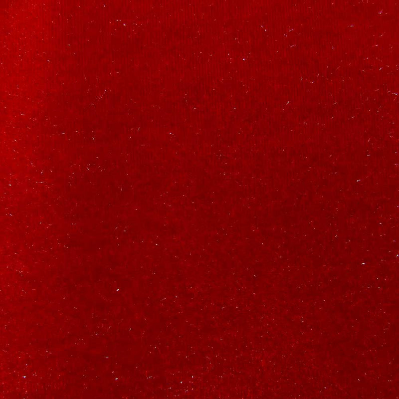 6 x 6 Fashion Fabric Swatch - Stretch Velvet 4-Way - Red