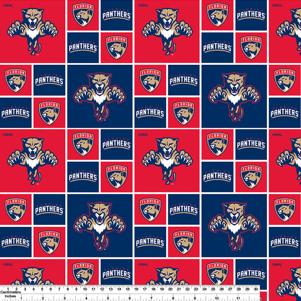 Florida Panthers - NHL Cotton Print - Squares