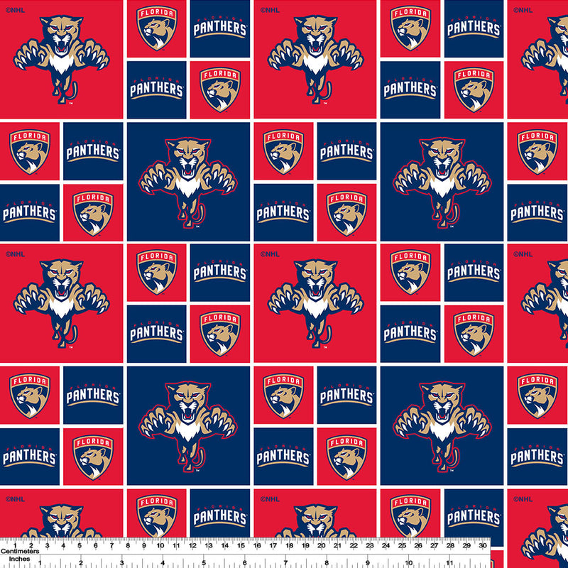 Florida Panthers - NHL Cotton Print - Squares