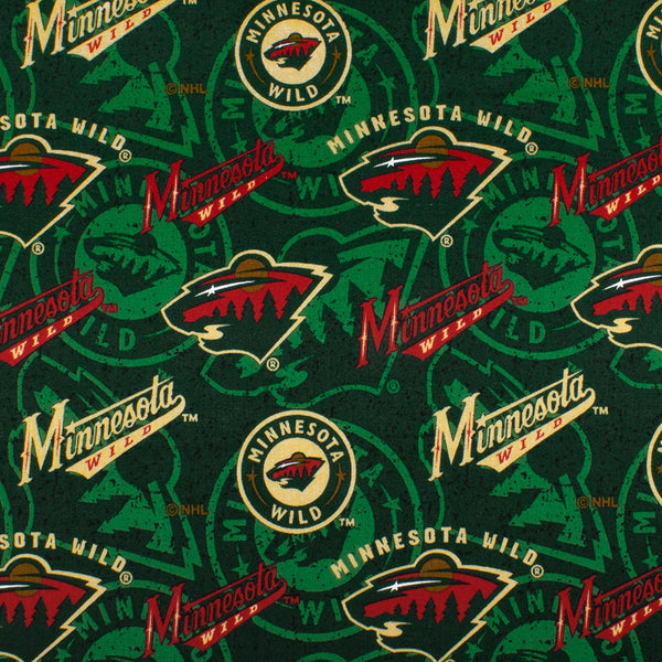 Minnesota Wild (WLD) - NHL cotton print - Logo - Green