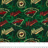 Wild du Minnesota - Coton imprimé LNH - Logo - Vert