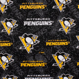 Penguins de Pittsburgh - Coton imprimé LNH - Logo - Noir