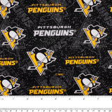 Penguins de Pittsburgh - Coton imprimé LNH - Logo - Noir