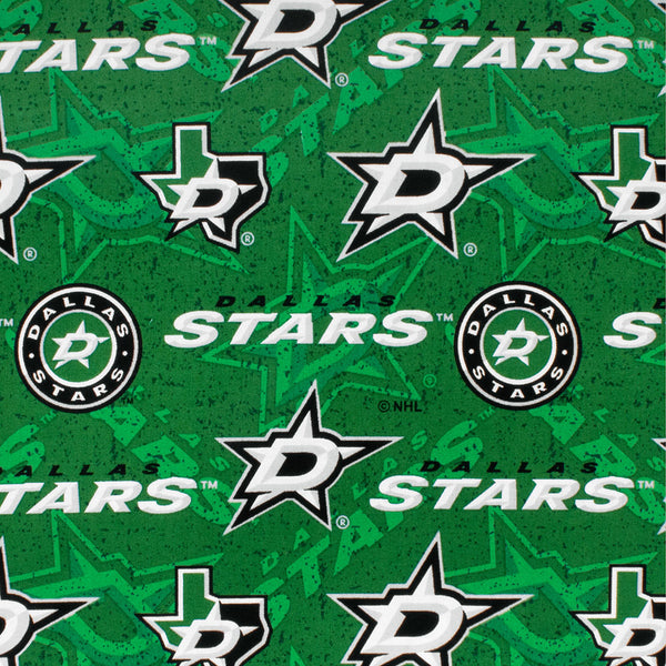 Stars de Dallas - Coton imprimé LNH - Logo - Vert