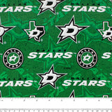 Stars de Dallas - Coton imprimé LNH - Logo - Vert