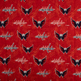 Coton imprimé LNH - Capitals de Washington - Logo - Rouge